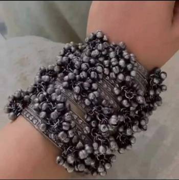 Black polish Ghungroo bangles set 1