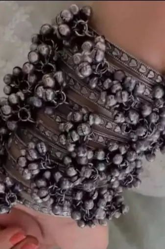 Black polish Ghungroo bangles set