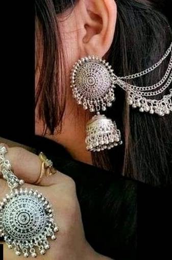 Mangtikka set with side chain Jhumka