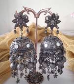 Antique Floral Jhumka With Trinklets