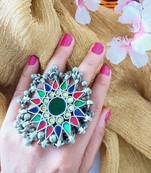 Afghani Multicolour Glass Ring