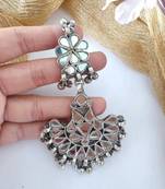 Afghani Glass Double Ring With Ghunghroo