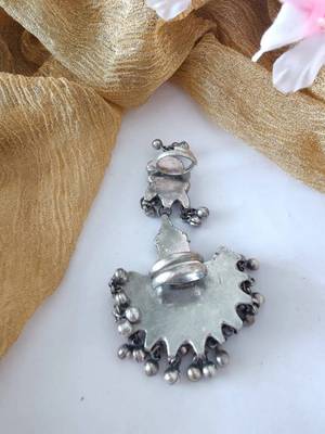 Afghani Glass Double Ring With Ghunghroo 4