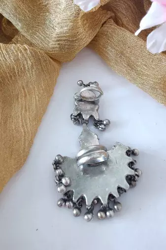 Afghani Glass Double Ring With Ghunghroo
