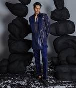 Twilight blue indian jacket set