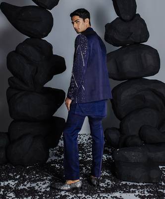 Twilight blue indian jacket set 2