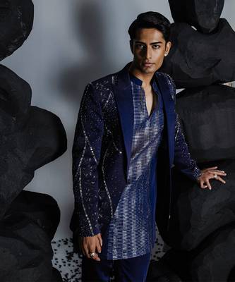 Twilight blue indian jacket set 4