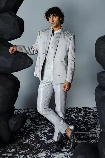 Grey chrome jacket set