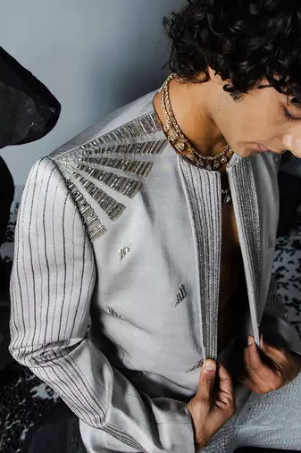Grey chrome jacket set