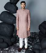 Mauve soft stone sherwani set