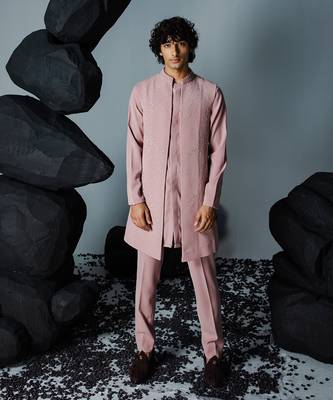 Rose brown rosebrown kurta shrug set 1