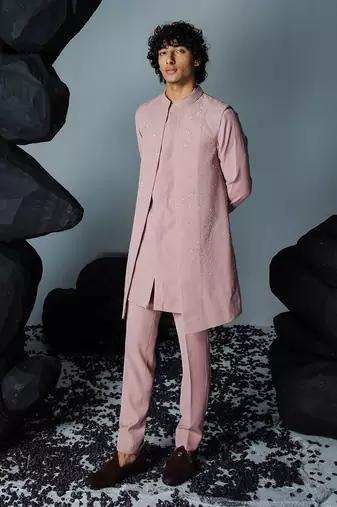 Rose brown rosebrown kurta shrug set