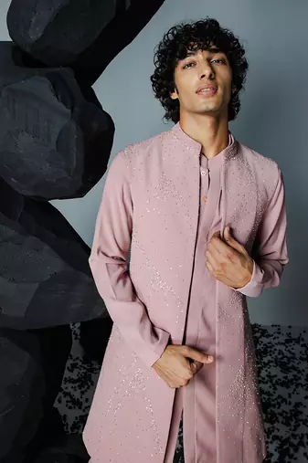 Rose brown rosebrown kurta shrug set