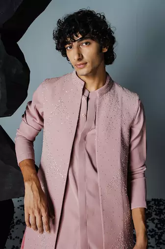 Rose brown rosebrown kurta shrug set