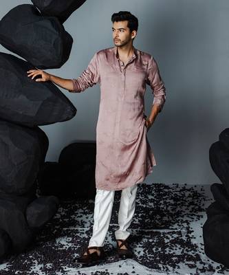 Mauve leaf kurta set 1