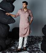 Mauve leaf kurta set
