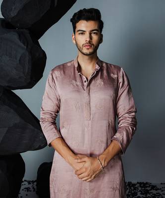 Mauve leaf kurta set 3