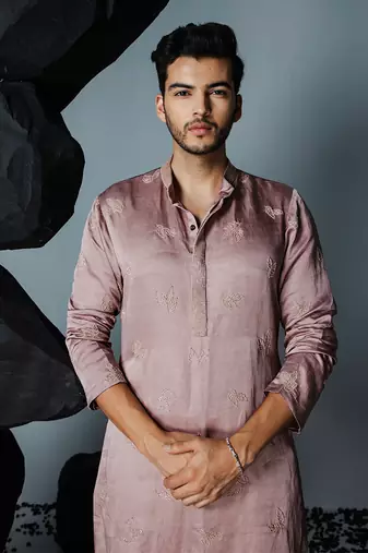 Mauve leaf kurta set