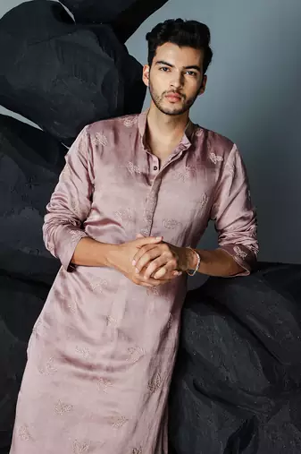 Mauve leaf kurta set