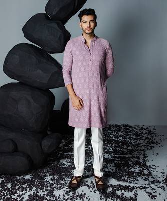 Lavender chaand bali kurta set 1