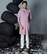 Lavender chaand bali kurta set