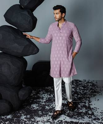 Lavender chaand bali kurta set 2