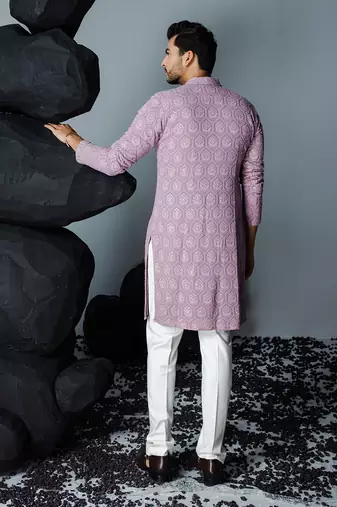 Lavender chaand bali kurta set