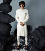 Ivory mirza sherwani set