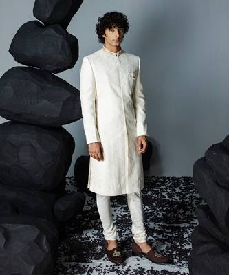 Ivory mirza sherwani set 2