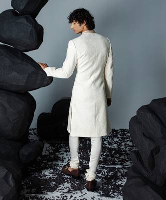 Ivory mirza sherwani set 3