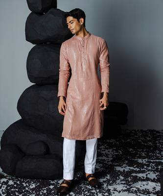 Rose brown trance kurta set 1