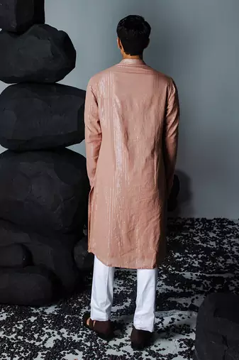 Rose brown trance kurta set