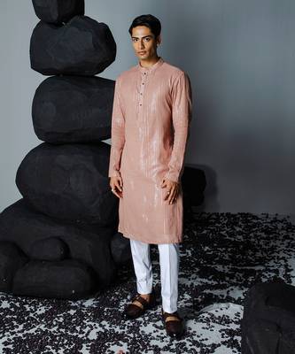 Rose brown trance kurta set 3