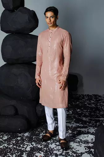 Rose brown trance kurta set