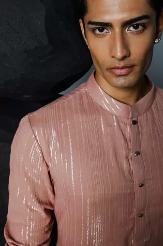 Rose brown trance kurta set