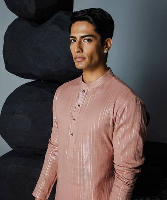 Rose brown trance kurta set 5
