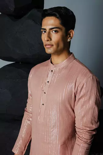 Rose brown trance kurta set