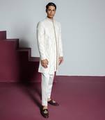 Off white khwaab open sherwani set