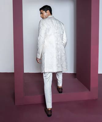 Off white khwaab open sherwani set 5