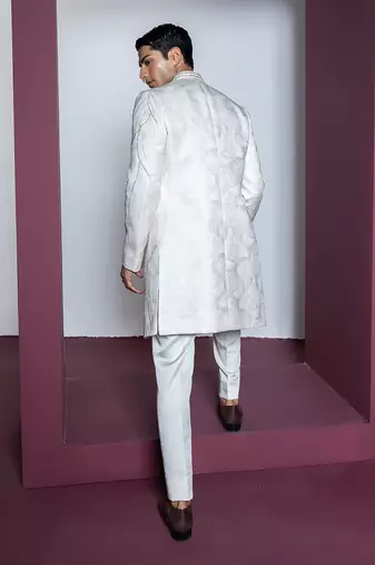 Off white khwaab open sherwani set