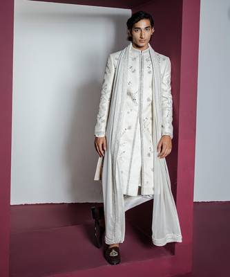 Off white gul sherwani set 1