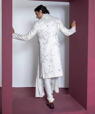 Off white gul sherwani set 4