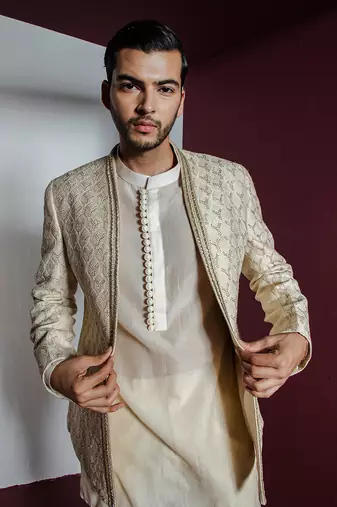 Cream moondust jacket set
