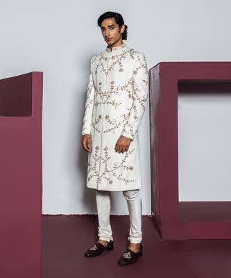 Ivory royal sherwani set 1