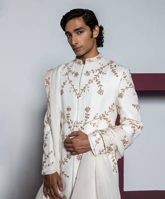 Ivory royal sherwani set 3