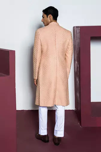 Rose pink nargis sherwani set
