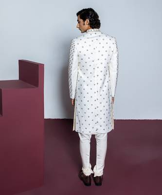 Ivory rose quartz sherwani set 2