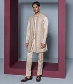 Rose pink afra kurta shrug set