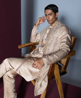 Rose pink afra kurta shrug set 3