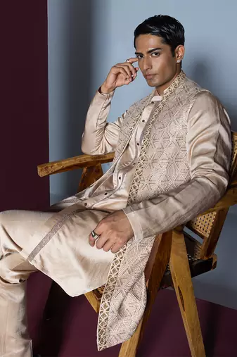 Rose pink afra kurta shrug set
